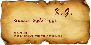 Knausz Györgyi névjegykártya